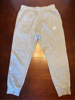 Nike Light Gray Heather Men's Joggers with White Swoosh